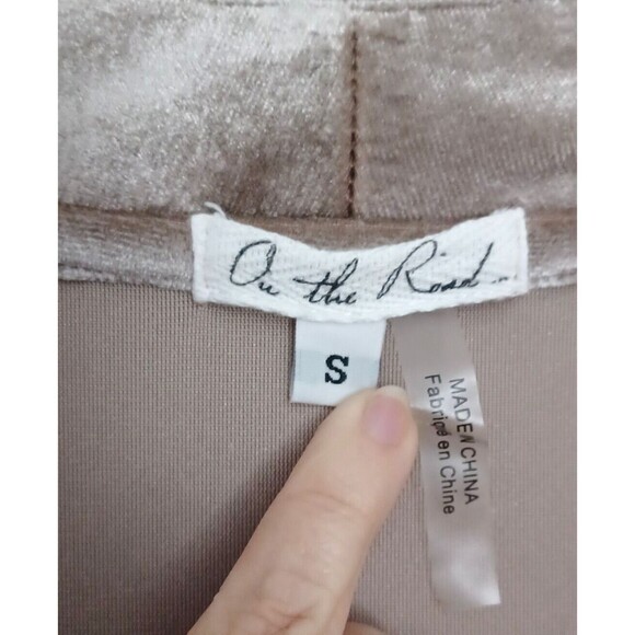 YF&B On The Road Temptress Velvet Maxi Dress Size S Taupe Deep V-neck - Picture 8 of 14